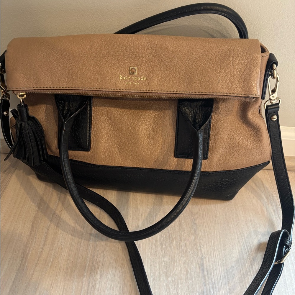 Kate Spade Black and Tan Satchel